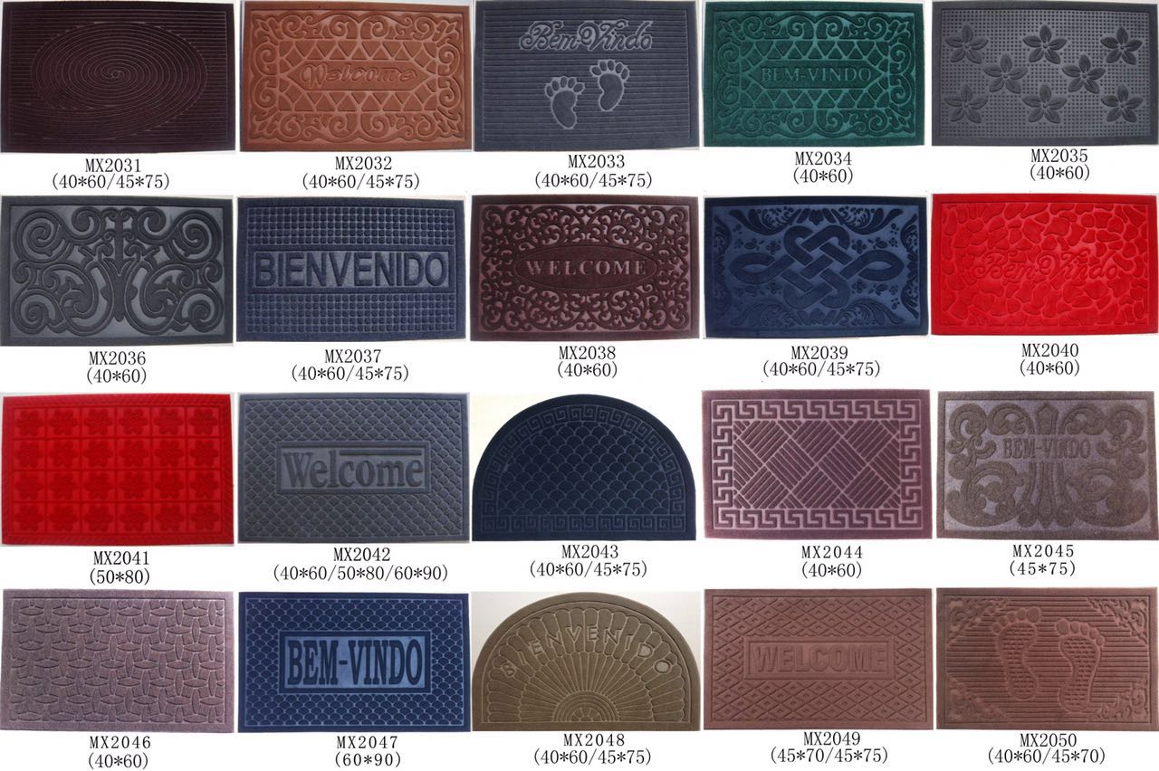 45*75cm rubber mat embossed with edge embossed floor mat door mat absorbent non-slip mat foot pad