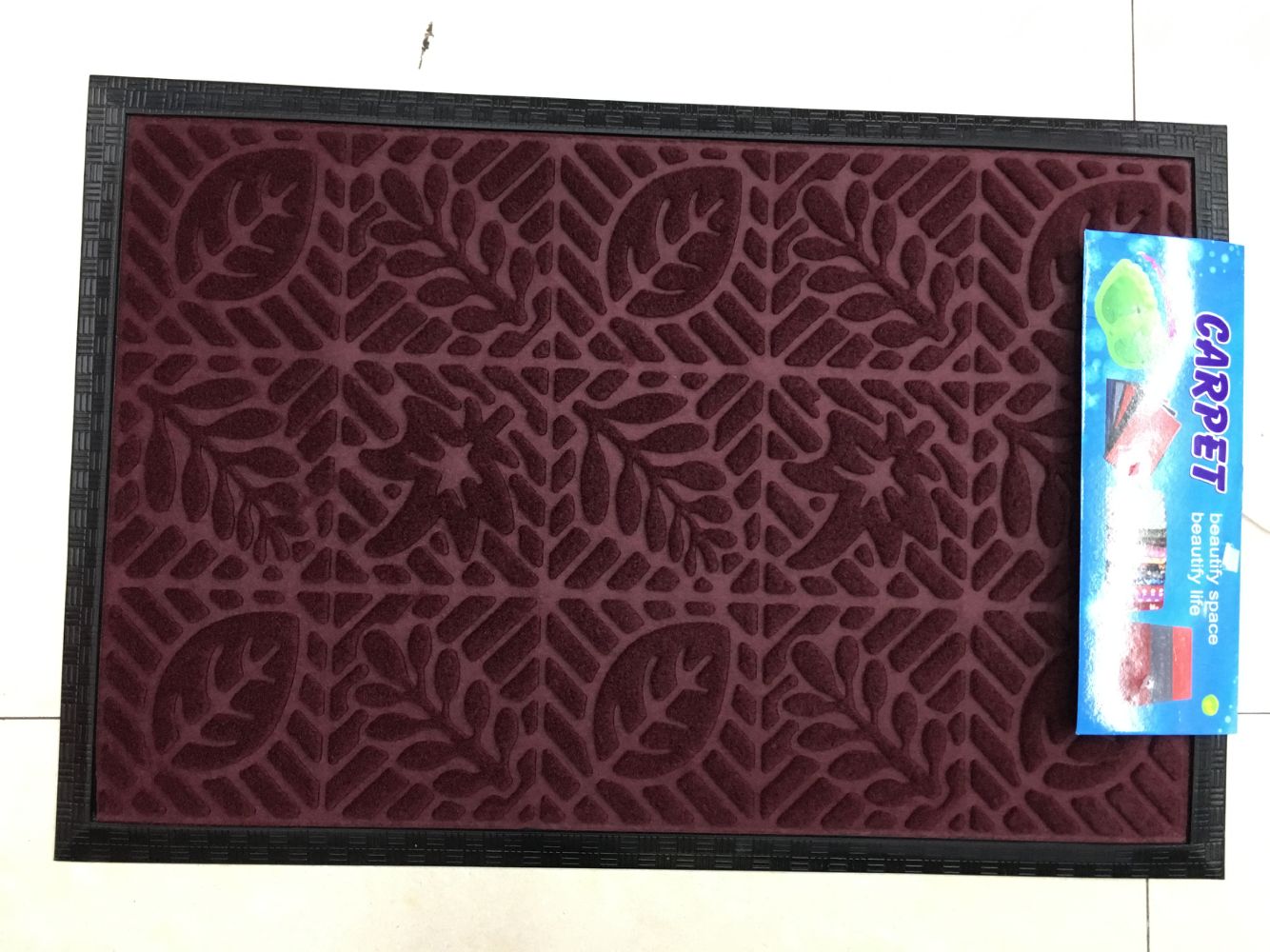 45*75cm rubber mat embossed with edge embossed floor mat door mat absorbent non-slip mat foot pad