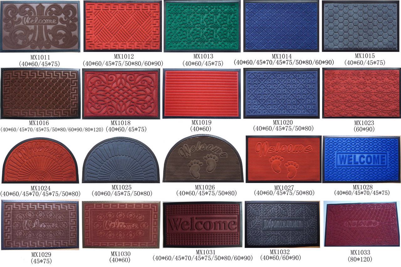 45*75cm rubber mat embossed with edge embossed floor mat door mat absorbent non-slip mat foot pad