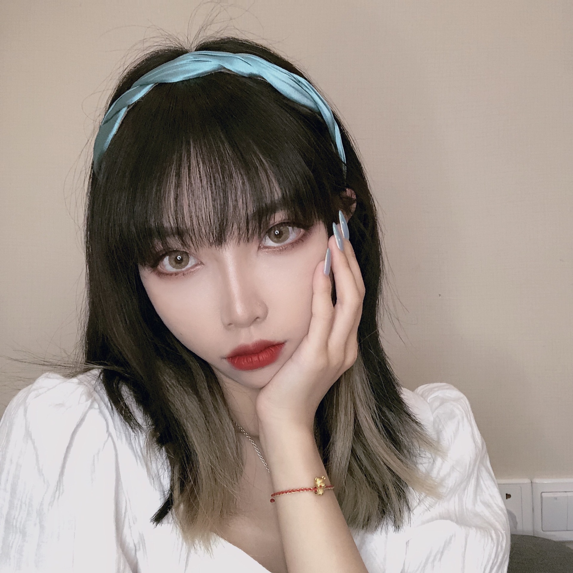 Korean Dongdaemun Ins Same Style Korean Style Retro Easy Matching Pleated Silk Wave Headband Non-Slip Hair-Hoop Headband Women
