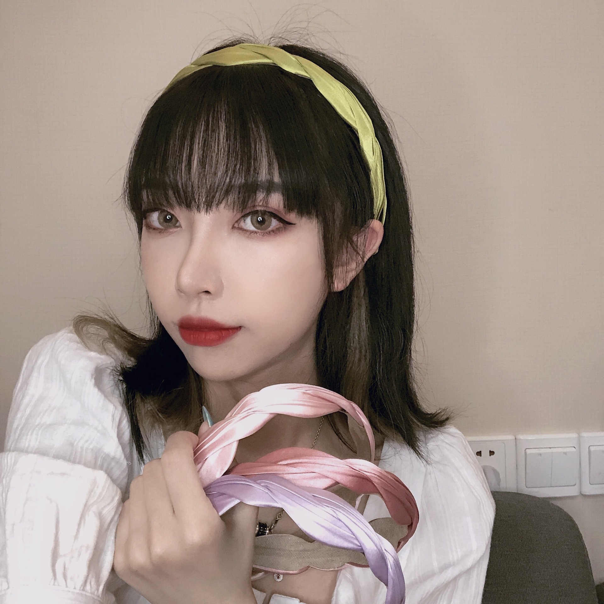 Korean Dongdaemun Ins Same Style Korean Style Retro Easy Matching Pleated Silk Wave Headband Non-Slip Hair-Hoop Headband Women