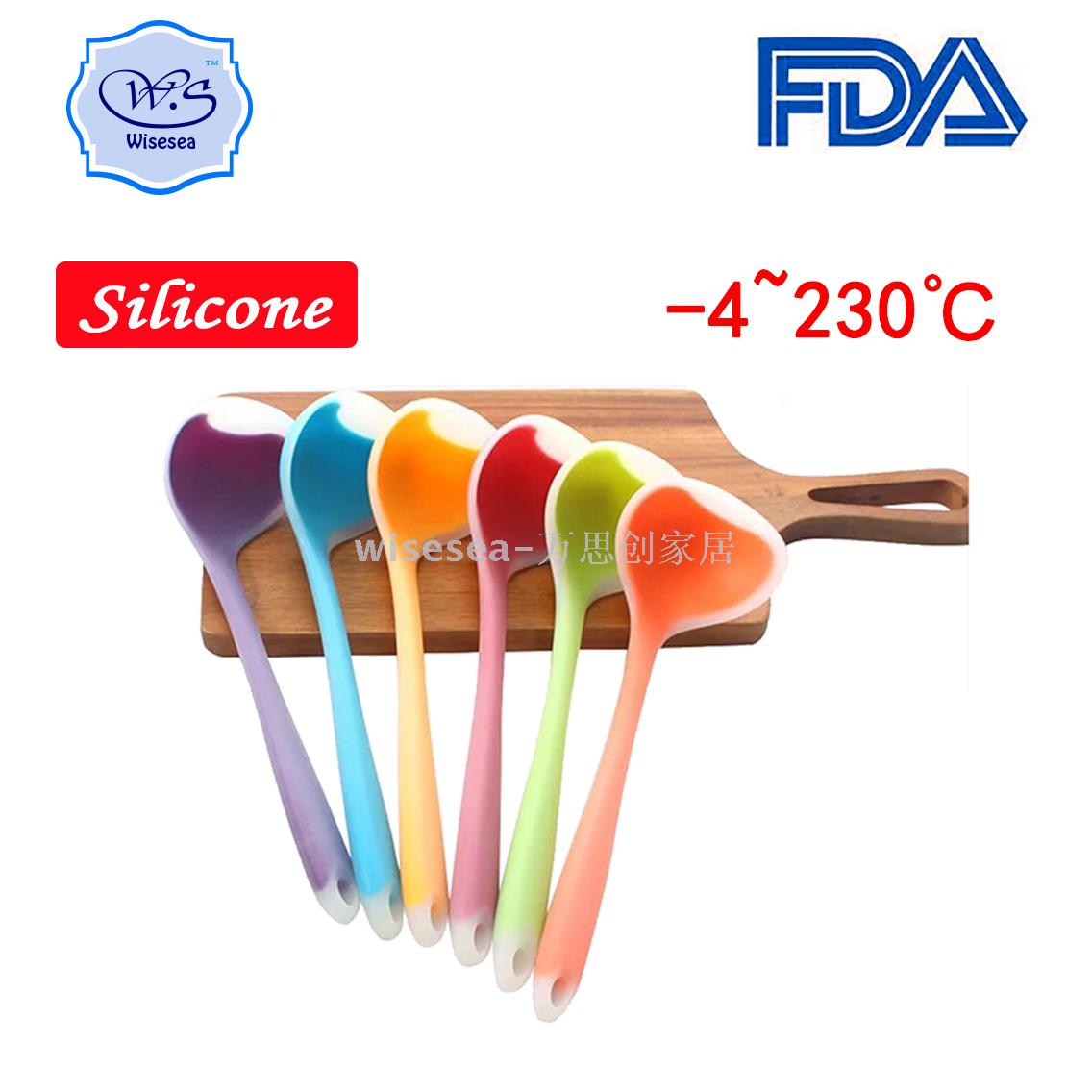 COLORFUL SILICONE SPOON SPATULA SOUP LADLE  KITCHEN TOOLS