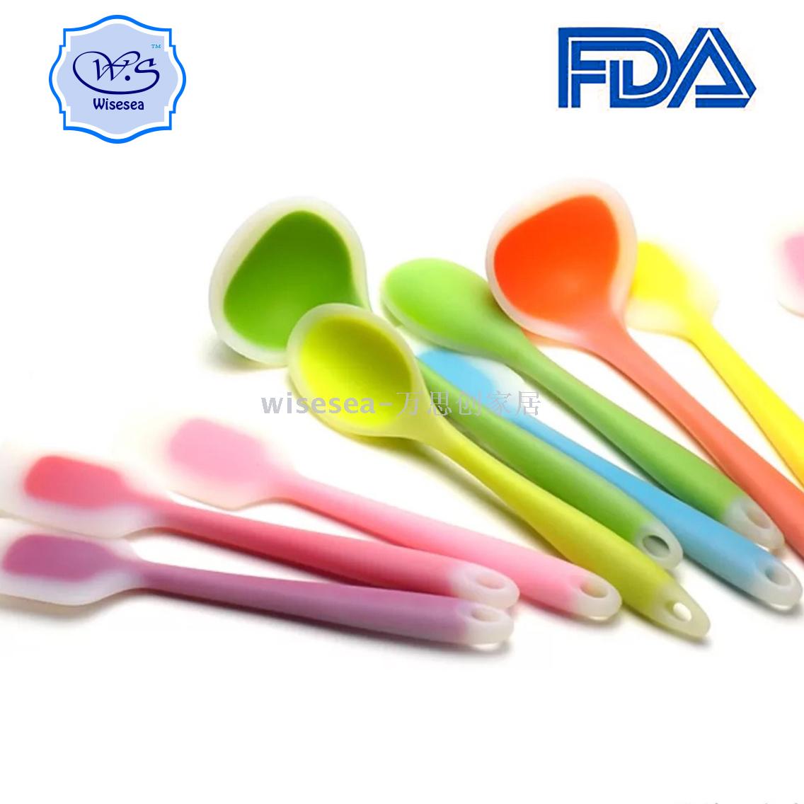 COLORFUL SILICONE SPOON SPATULA SOUP LADLE  KITCHEN TOOLS
