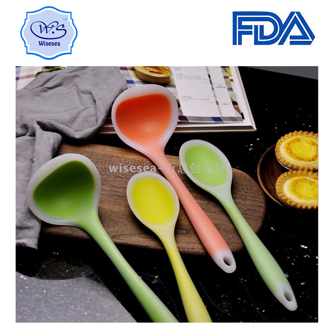 COLORFUL SILICONE SPOON SPATULA SOUP LADLE  KITCHEN TOOLS