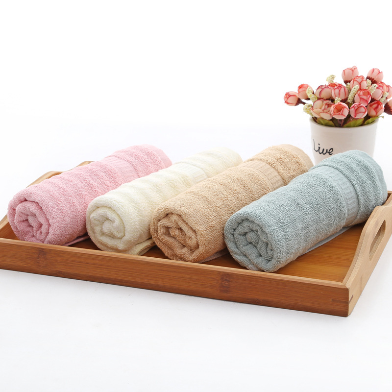 Bamboo Fiber Towel Factory Direct Sales Bamboo Fiber Wave Hair Broken Towel Gift Box Embroidery Logo Absorbent Durable