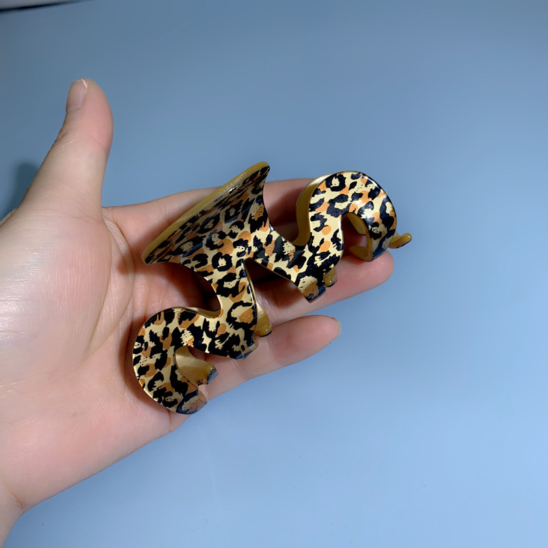New High-Grade BV Green Leopard Print M Wave Acrylic Acetate Hairpin Back Head Updo Hair Claw Hair Accessories