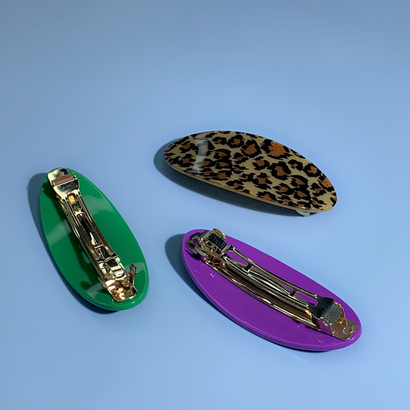 New High-Grade BV Green Leopard Print M Wave Acrylic Acetate Hairpin Back Head Updo Hair Claw Hair Accessories