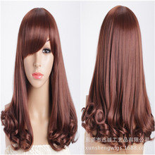 Guangdong Women's Wig Air Thin Bangs Long Curly Hair Big Wave Wig Realistic Fluffy Fashion Wig Sheath Guangdong Women's Wig Air Thin Bangs Long Curly Hair Big Wave Wig Realistic Fluffy Fashion Wig Sheath