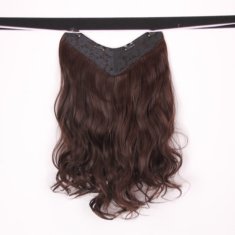 Fashion New V-Shaped Wig Set Wig Female Solid Big Wave Curly Hair Matte Silk Chain Link Fencing Factory Direct Sales