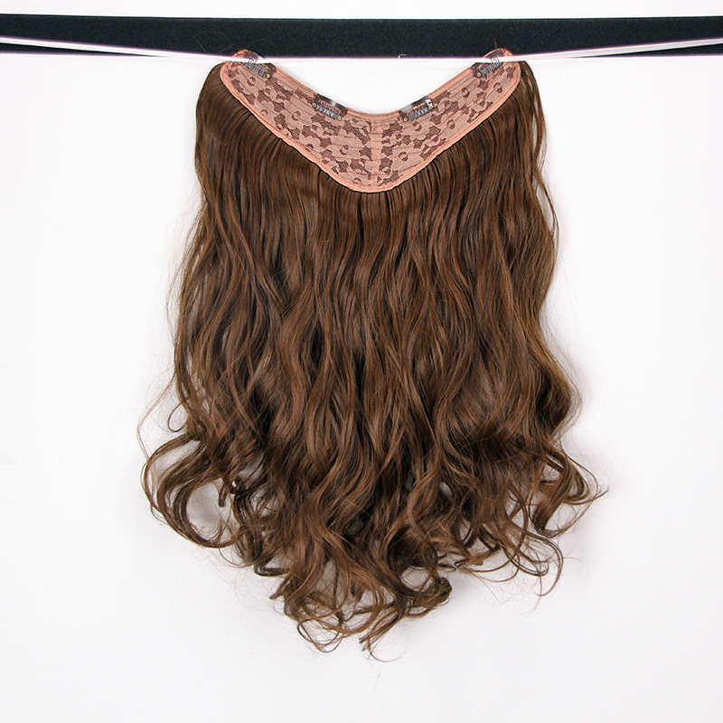 Fashion New V-Shaped Wig Set Wig Female Solid Big Wave Curly Hair Matte Silk Chain Link Fencing Factory Direct Sales