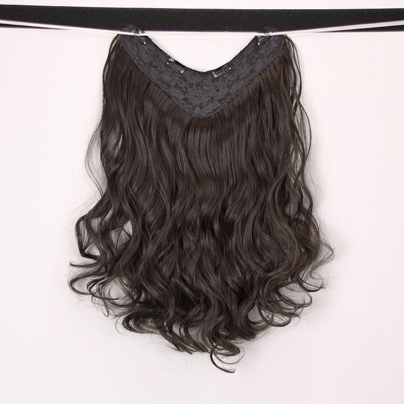 Fashion New V-Shaped Wig Set Wig Female Solid Big Wave Curly Hair Matte Silk Chain Link Fencing Factory Direct Sales