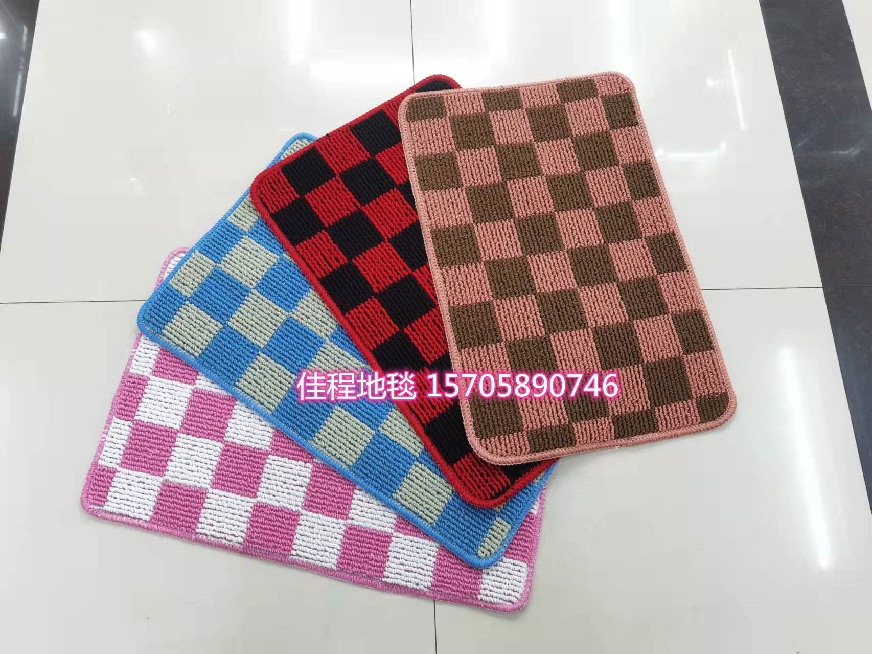 TPR Bottom Plaid Floor Mat Polypropylene Foot Mat Door Mat Non-Slip Mat Jacquard Plaid Mat Outdoor Mat Indoor Mat 