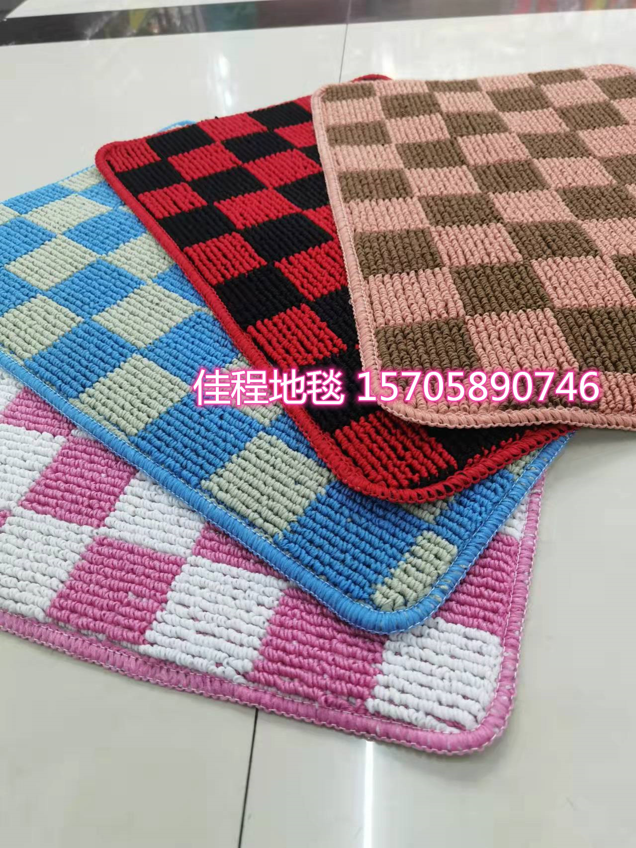 TPR Bottom Plaid Floor Mat Polypropylene Foot Mat Door Mat Non-Slip Mat Jacquard Plaid Mat Outdoor Mat Indoor Mat 