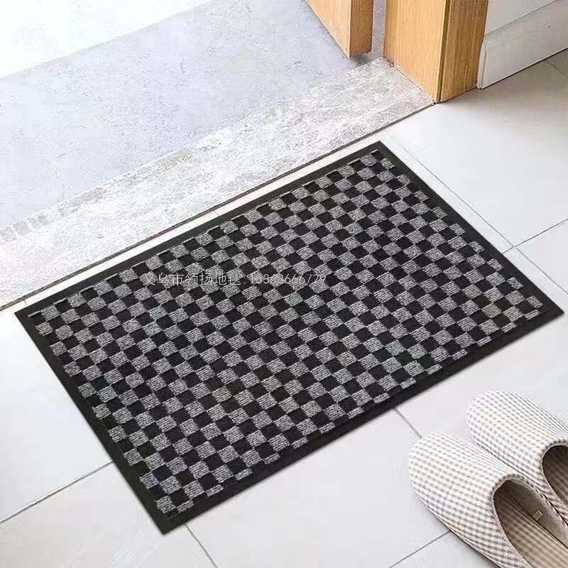 PVC Bottom Small Plaid Striped Floor Mat Non-Slip Floor Mat Striped Floor Mat Striped Door Mat Water-Absorbing Non-Slip Mat