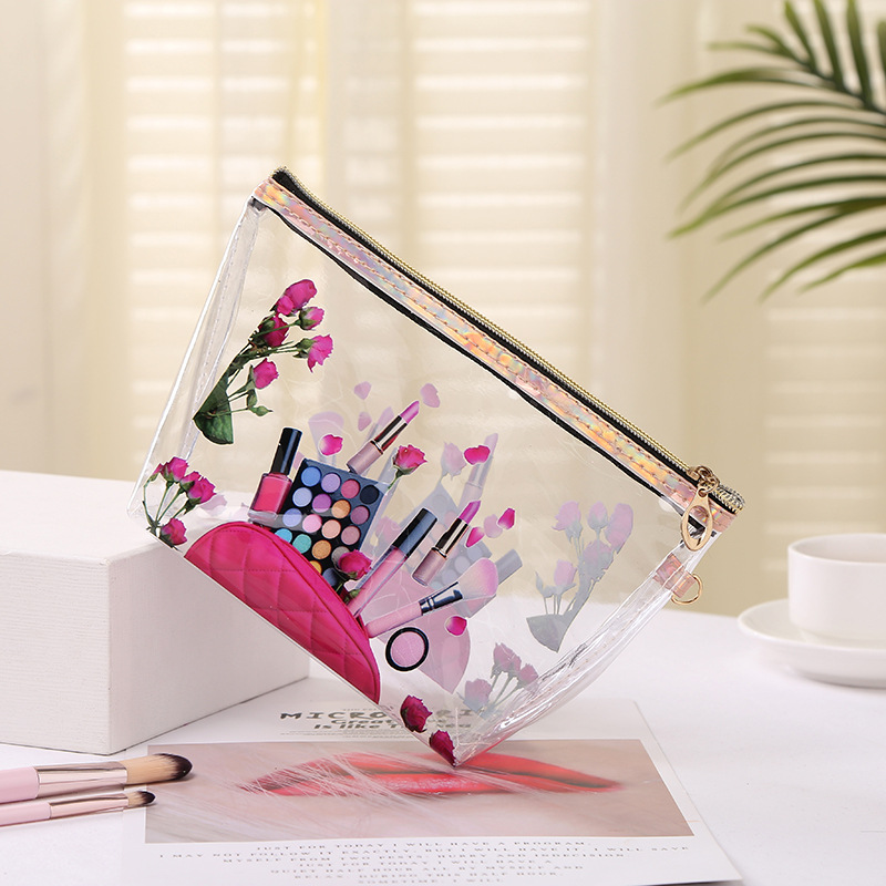 PVC Transparent Cosmetic Bag Korean Fashion Printing Travel Cosmetics Storage Bag Portable Wash Cosmetic Bag Wholesale PVC Transparent Cosmetic Bag Korean Fashion Printing Travel Cosmetics Storage Bag Portable Wash Cosmetic Bag Wholesale