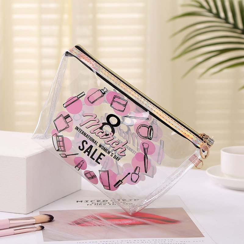PVC Transparent Cosmetic Bag Korean Fashion Printing Travel Cosmetics Storage Bag Portable Wash Cosmetic Bag Wholesale PVC Transparent Cosmetic Bag Korean Fashion Printing Travel Cosmetics Storage Bag Portable Wash Cosmetic Bag Wholesale