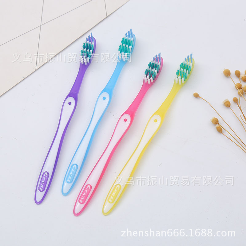 Colorful Crystal Three Value Pack Wave Bristle Medium Hair Toothbrush