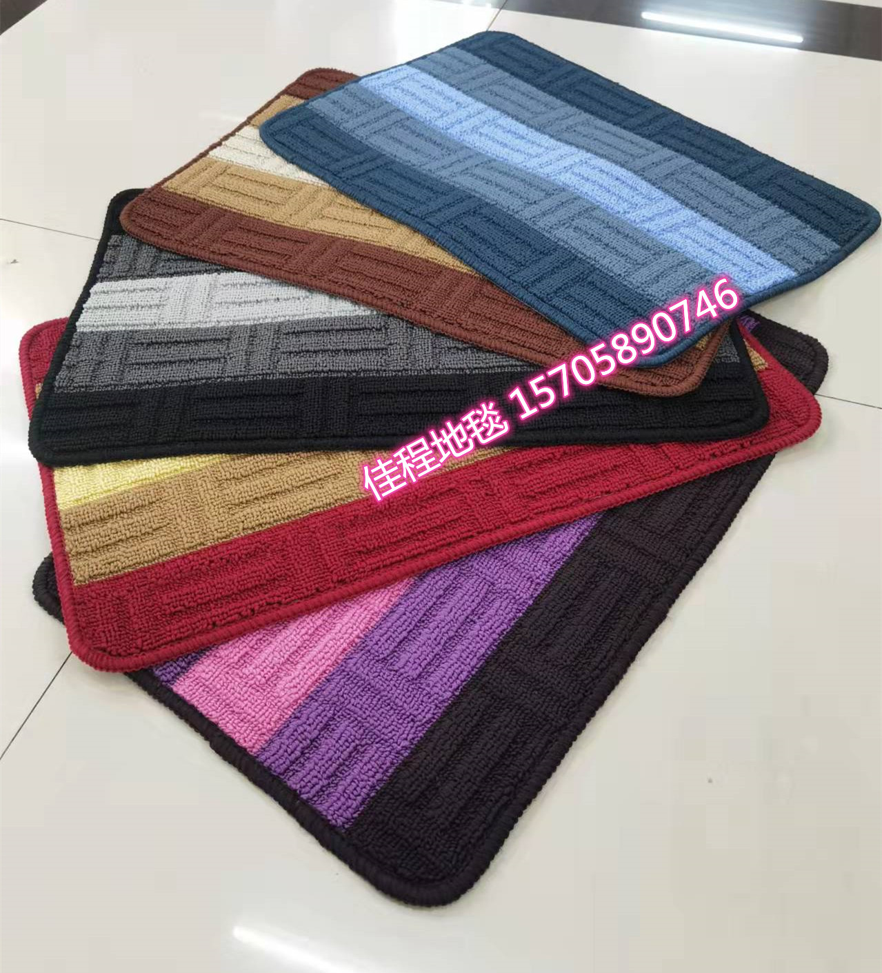Polypropylene Jacquard Mat TPR Bottom Jacquard Stripe Floor Mat Non-Slip Mat Foot Mat Door Mat Kitchen Pad  Non-Slip Mat