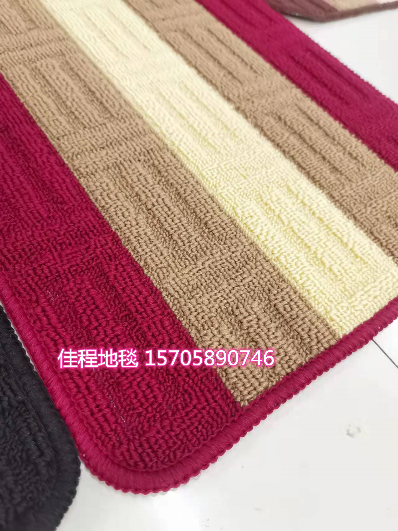 TPR Bottom Jacquard Stripe Floor Mat Non-Slip Mat Foot Mat Door Mat Kitchen Pad Polypropylene Jacquard Mat 