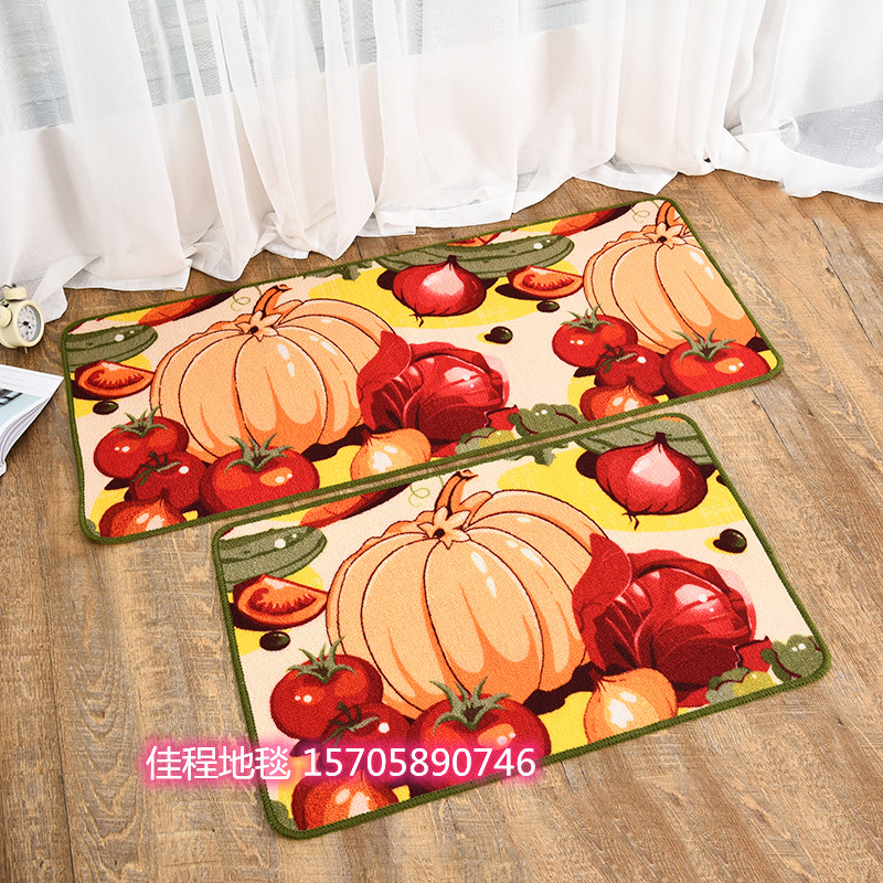 HD Loop Velvet Printing Kitchen Pad Fruit Non-Slip Mat Foot Mats Carpet Spray Printing Kitchen Fruit Combination Mat