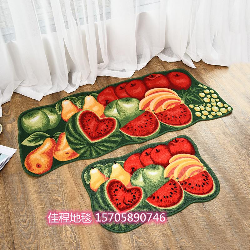 HD Loop Velvet Printing Kitchen Pad Fruit Non-Slip Mat Foot Mats Carpet Spray Printing Kitchen Fruit Combination Mat