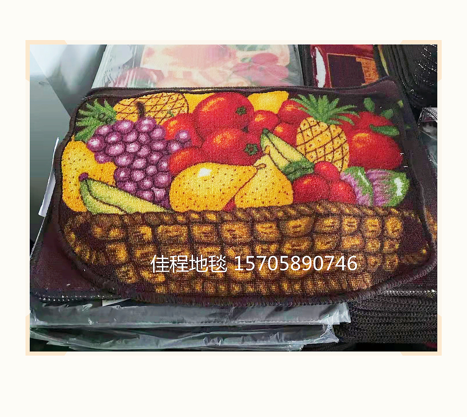 HD Loop Velvet Printing Pad Kitchen Pad Fruit Non-Slip Mat Foot Mats Carpet Doormat Spray Printing  Fruit Profile Mat