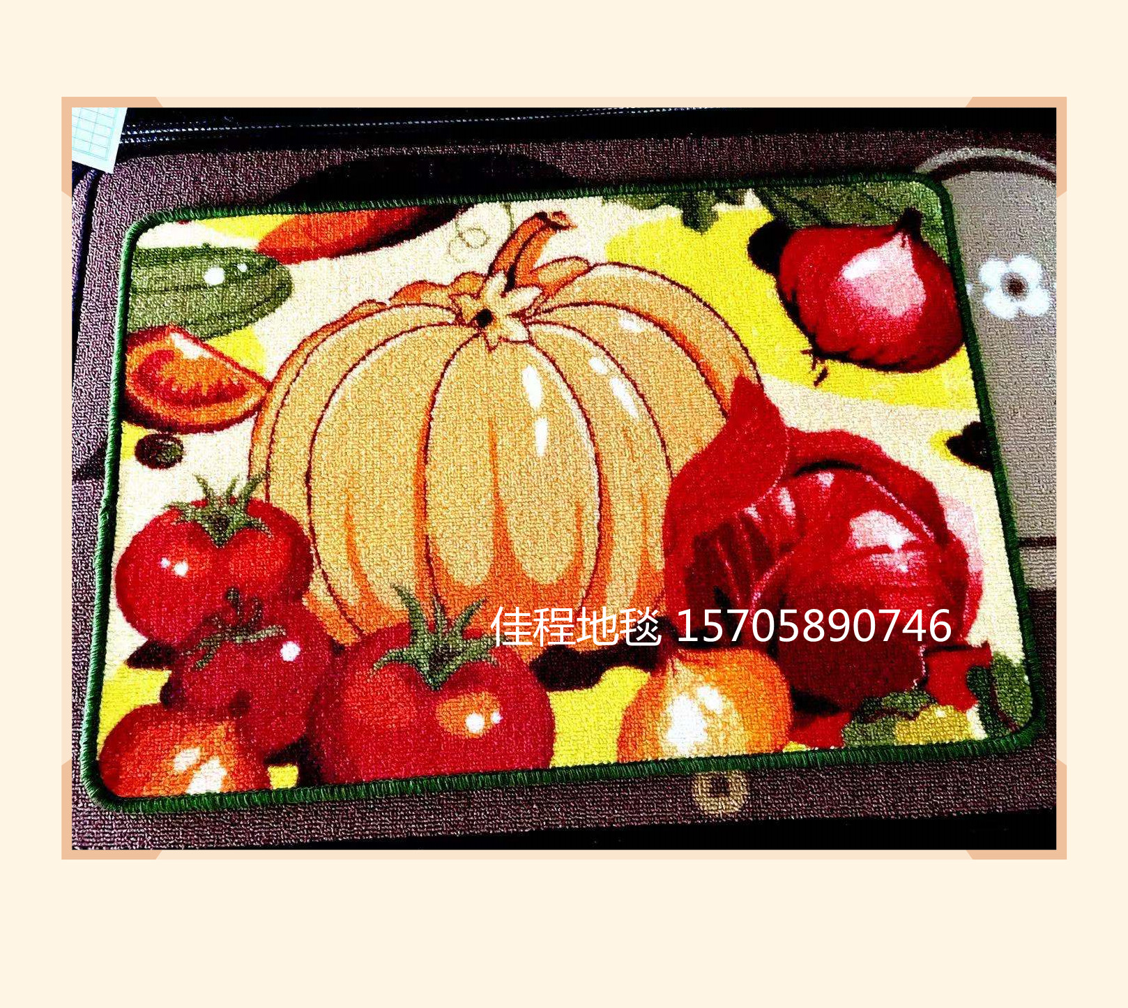 HD Loop Velvet Printing Pad Kitchen Pad Fruit Non-Slip Mat Foot Mats Carpet Doormat Spray Printing  Fruit Profile Mat