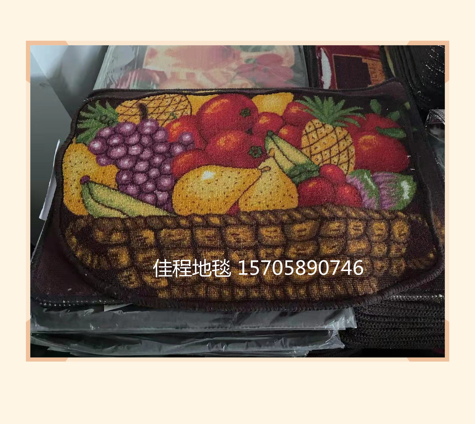 HD Loop Velvet Printing Pad Kitchen Pad Fruit Non-Slip Mat Foot Mats Carpet Doormat Spray Printing  Fruit Profile Mat