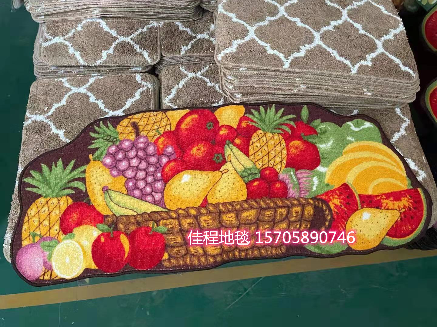 HD Loop Velvet Printing Pad Kitchen Pad Fruit Non-Slip Mat Foot Mats Carpet Doormat Spray Printing  Fruit Profile Mat