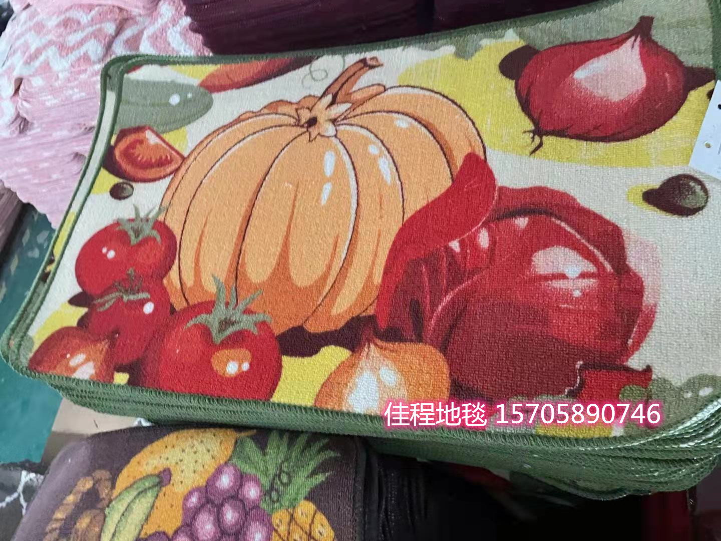HD Loop Velvet Printing Pad Kitchen Pad Fruit Non-Slip Mat Foot Mats Carpet Doormat Spray Printing  Fruit Profile Mat
