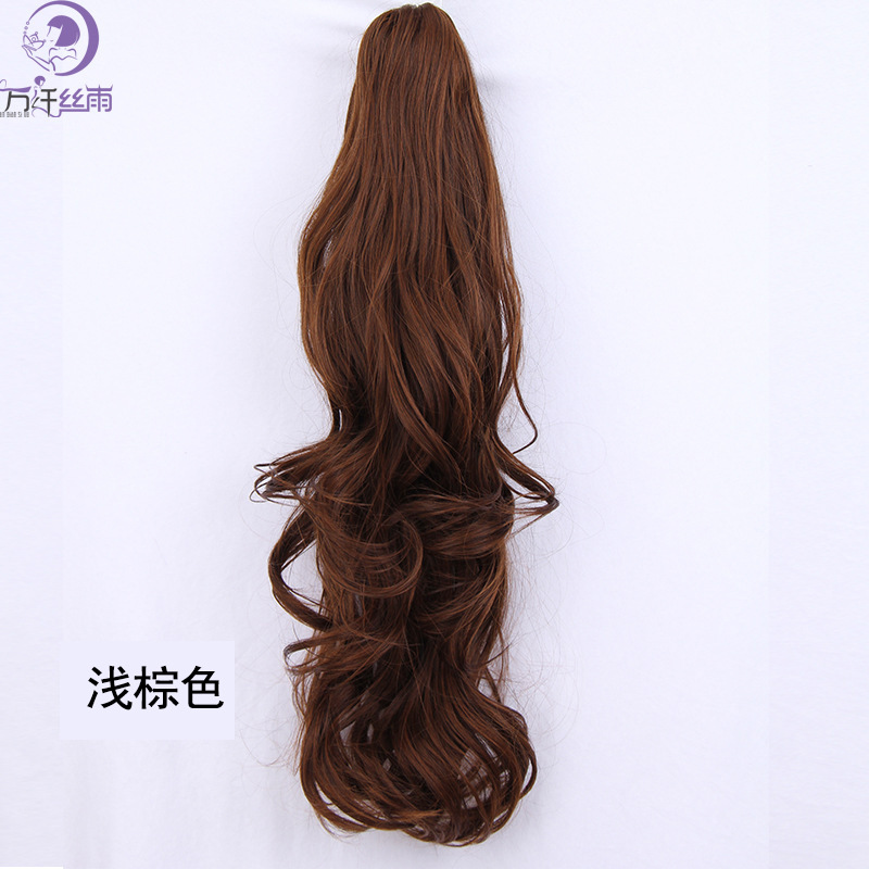 Large Wave Layered Long Curly Hair Adjustable Drawstring Ponytail Wig with Windproof Steel Fork Matte High Temperature Silk 60cm Large Wave Layered Long Curly Hair Adjustable Drawstring Ponytail Wig with Windproof Steel Fork Matte High Temperature Silk 60cm