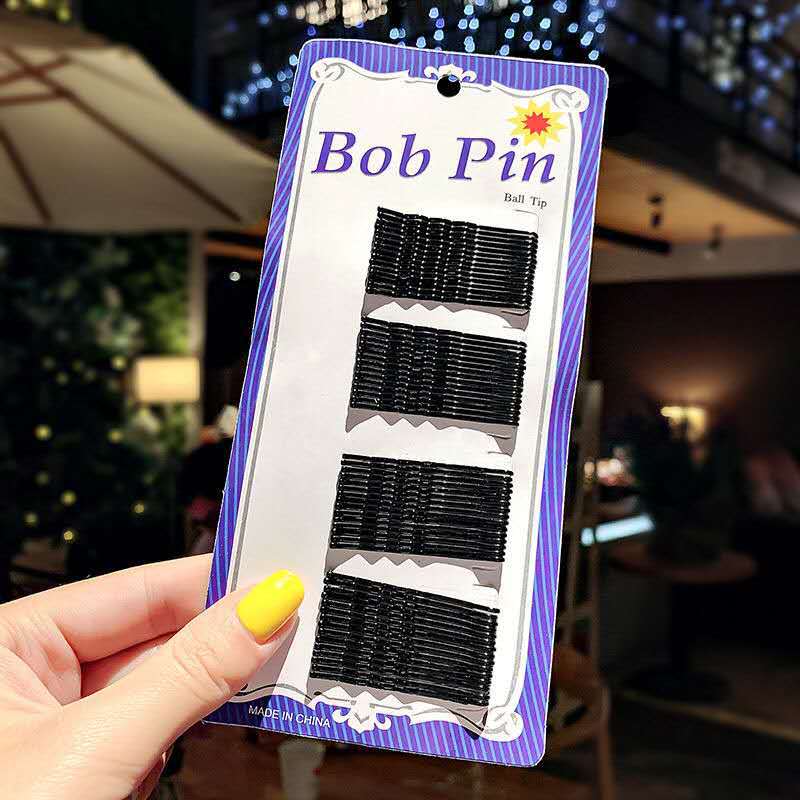 Blue Card Lacquer Black Steel Wire Hairpin Wave Hairpin Bride Invisible Hair Clip Hair Accessories Boutique Supply