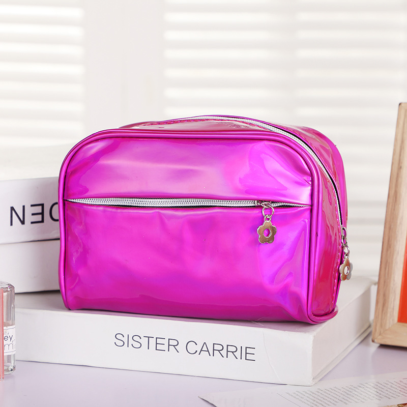 2020 New Wash Bag Small Flower Zipper Laser Waterproof Large Capacity Cosmetic Bag Women's Ins Travel Storage Bag