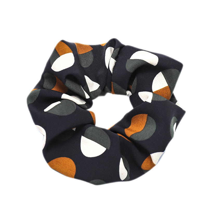 Cross-border hot selling chiffon printing hair ring large intestine ring head rope rubber band heart wave head flower Cross-border hot selling chiffon printing hair ring large intestine ring head rope rubber band heart wave head flower