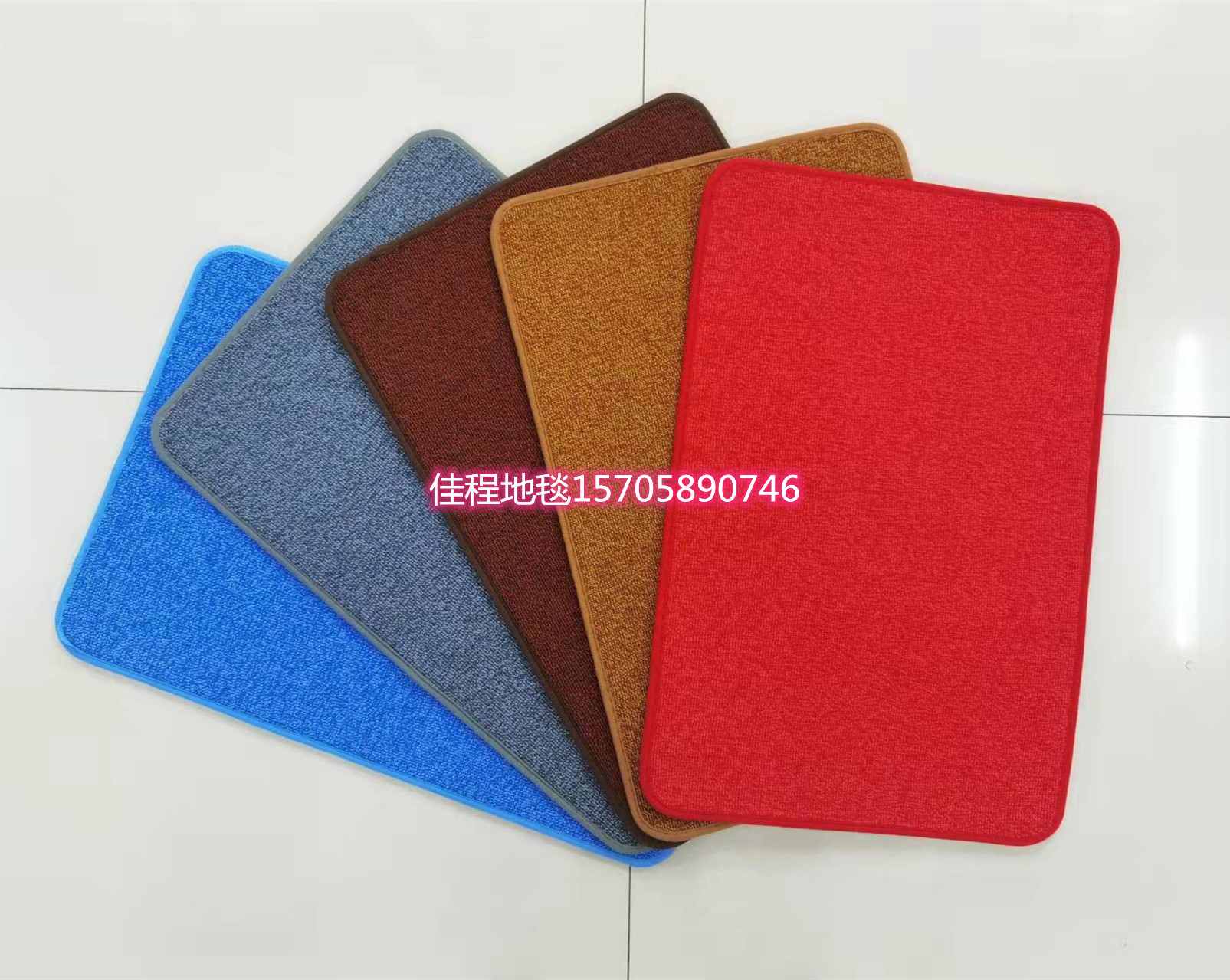 New Solid Color Flat Loop Velvet Floor Mat Non-Slip Mat Monochrome Floor Mat Water-Absorbing Non-Slip Mat Carpet   Mat 