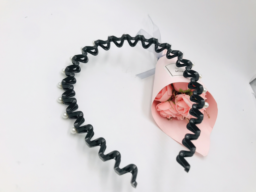 Plastic Wave Pearl Cross Comb Tooth Headband Head Buckle Headband Hairpin Barrettes Barrettes Bangs Cropped Hair Clip Plastic Wave Pearl Cross Comb Tooth Headband Head Buckle Headband Hairpin Barrettes Barrettes Bangs Cropped Hair Clip