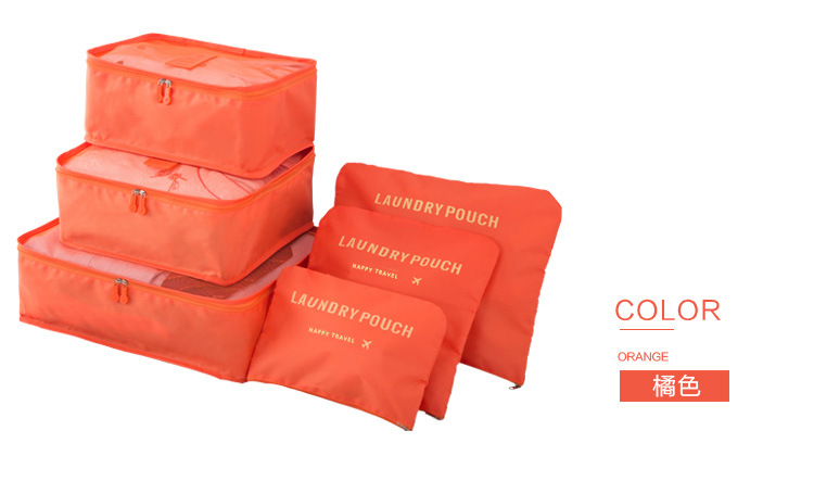 Large Travel Storage 6-Piece Waterproof Clothes Organizing Bag Travel Storage 6-Piece Set Clothing Storage Bag