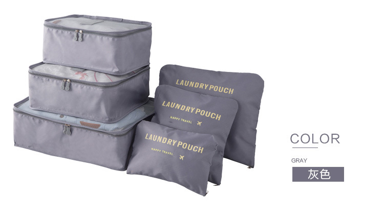 Large Travel Storage 6-Piece Waterproof Clothes Organizing Bag Travel Storage 6-Piece Set Clothing Storage Bag