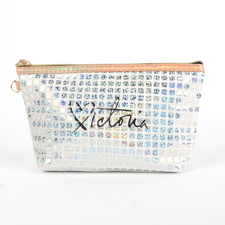 New Fashion Flannel Laser Indentation Cosmetic Bag Internet Celebrity Makeup Storage Bag Cross-Border Customization Night Club Style Cosmetic Bag