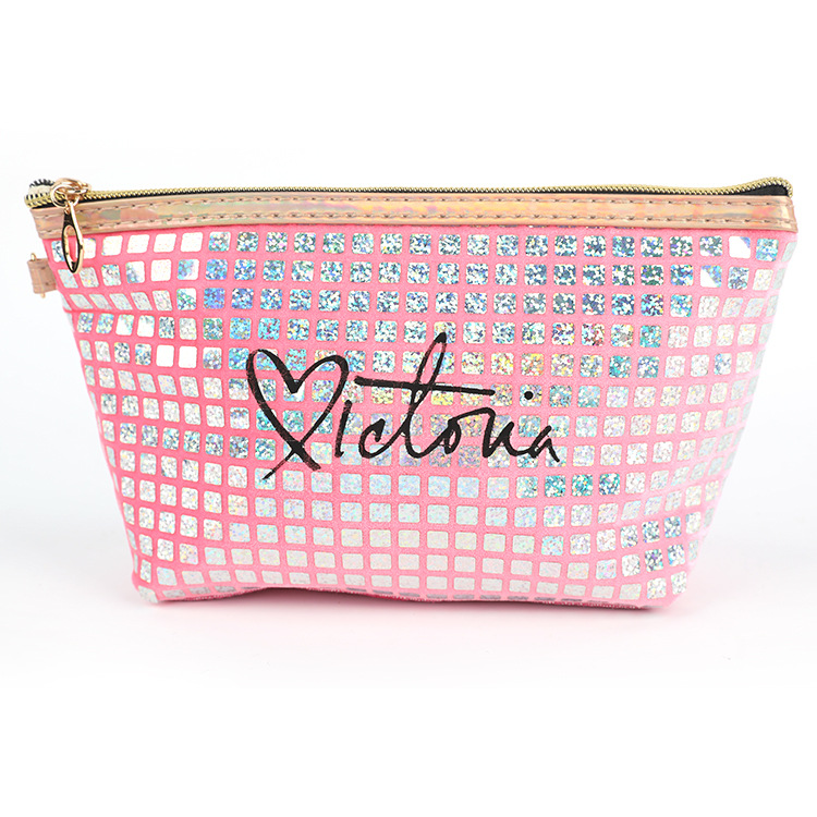 New Fashion Flannel Laser Indentation Cosmetic Bag Internet Celebrity Makeup Storage Bag Cross-Border Customization Night Club Style Cosmetic Bag