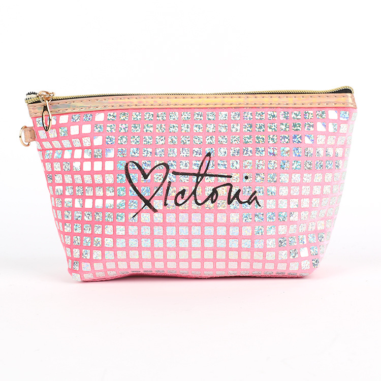 New Fashion Flannel Laser Indentation Cosmetic Bag Internet Celebrity Makeup Storage Bag Cross-Border Customization Night Club Style Cosmetic Bag