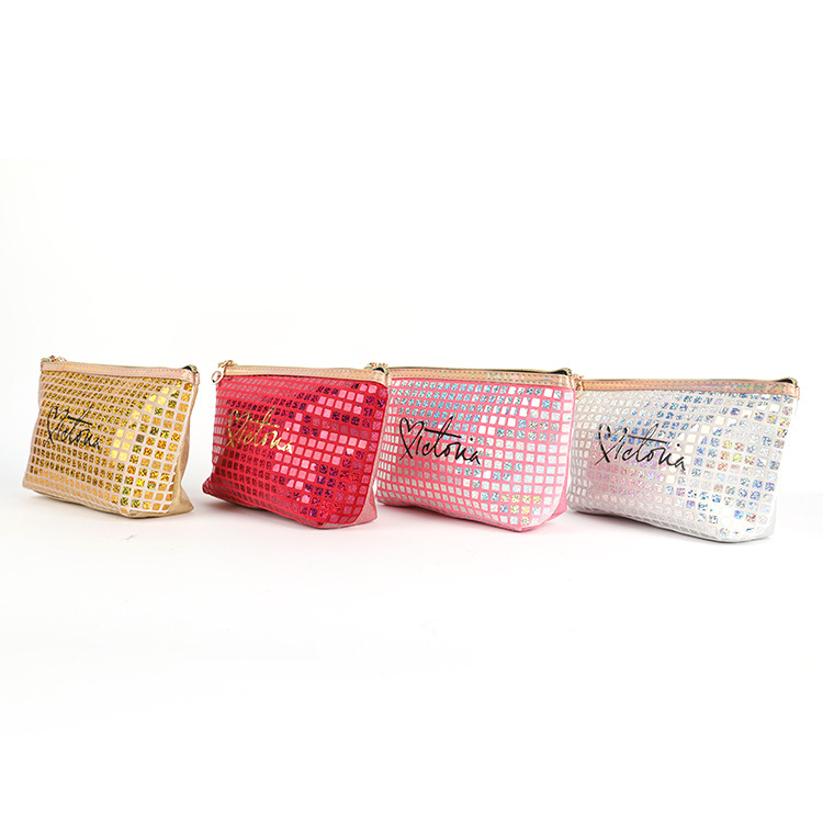 New Fashion Flannel Laser Indentation Cosmetic Bag Internet Celebrity Makeup Storage Bag Cross-Border Customization Night Club Style Cosmetic Bag