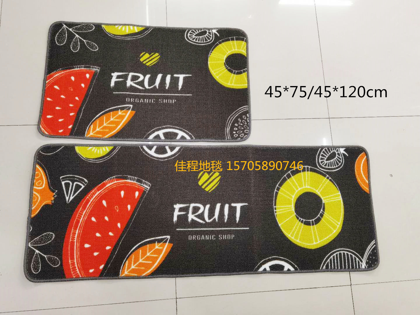 TPR Velvet Printed Kitchen 2-Piece Kitchen Combination Floor Mat Non-Slip Mat HD Printing Pad Kitchen Floor Mat