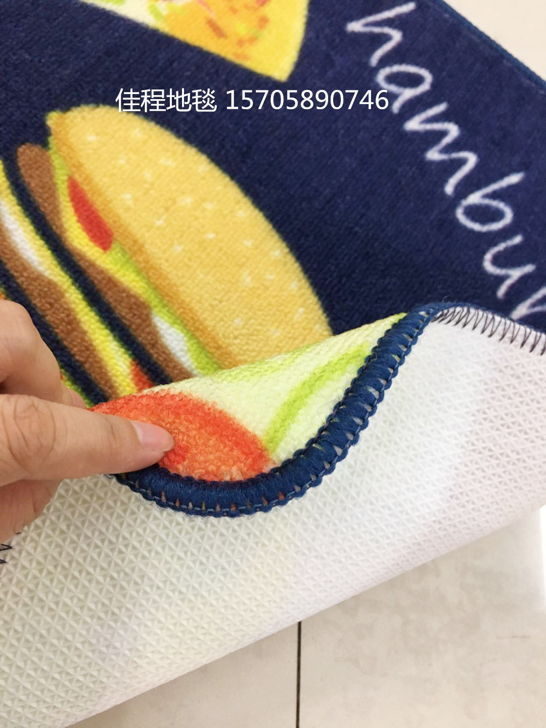 TPR Velvet Printed Kitchen 2-Piece Kitchen Combination Floor Mat Non-Slip Mat HD Printing Pad Kitchen Floor Mat