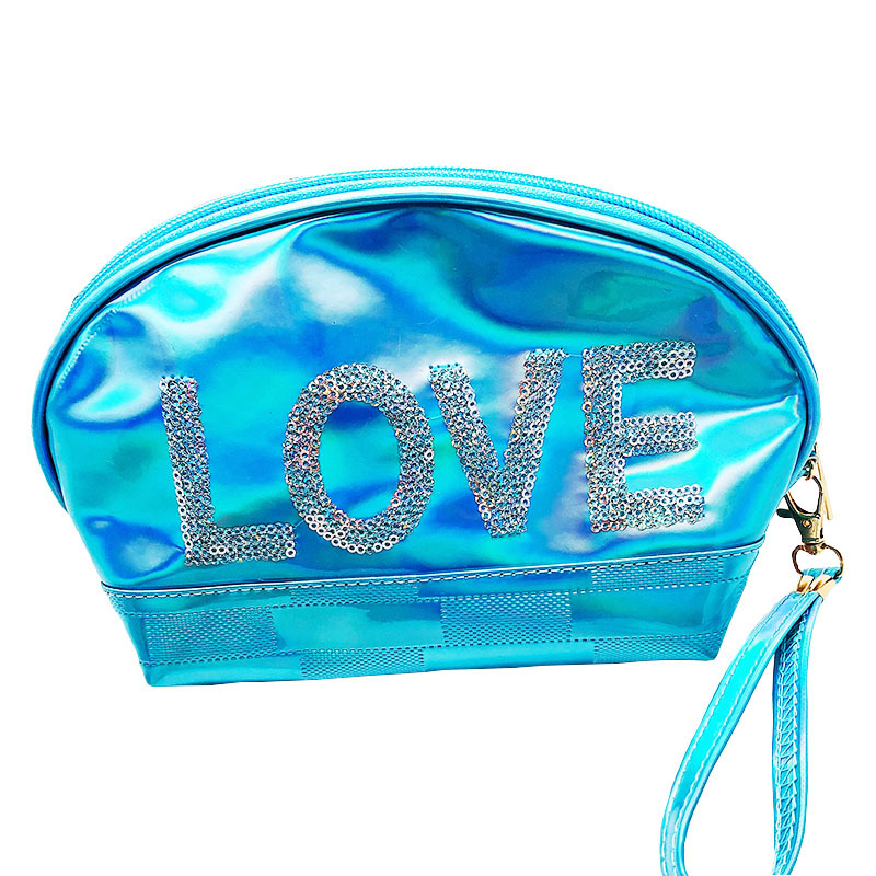 Exclusive for Cross-Border Cosmetic Bag Sequined Lei Se Gradient Logo Custom Spot Wash Bag Storage Bag Factory Direct Sales