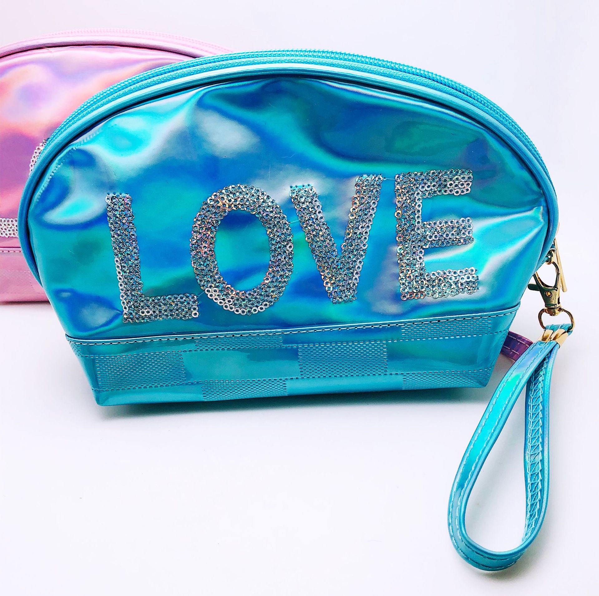 Exclusive for Cross-Border Cosmetic Bag Sequined Lei Se Gradient Logo Custom Spot Wash Bag Storage Bag Factory Direct Sales Exclusive for Cross-Border Cosmetic Bag Sequined Lei Se Gradient Logo Custom Spot Wash Bag Storage Bag Factory Direct Sales