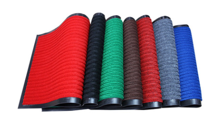 Double Striped Mat Polyester Non-Slip Mat Absorbent Door Mat Polyester Ground Mat PVC Striped Floor Mat Striped Carpet 