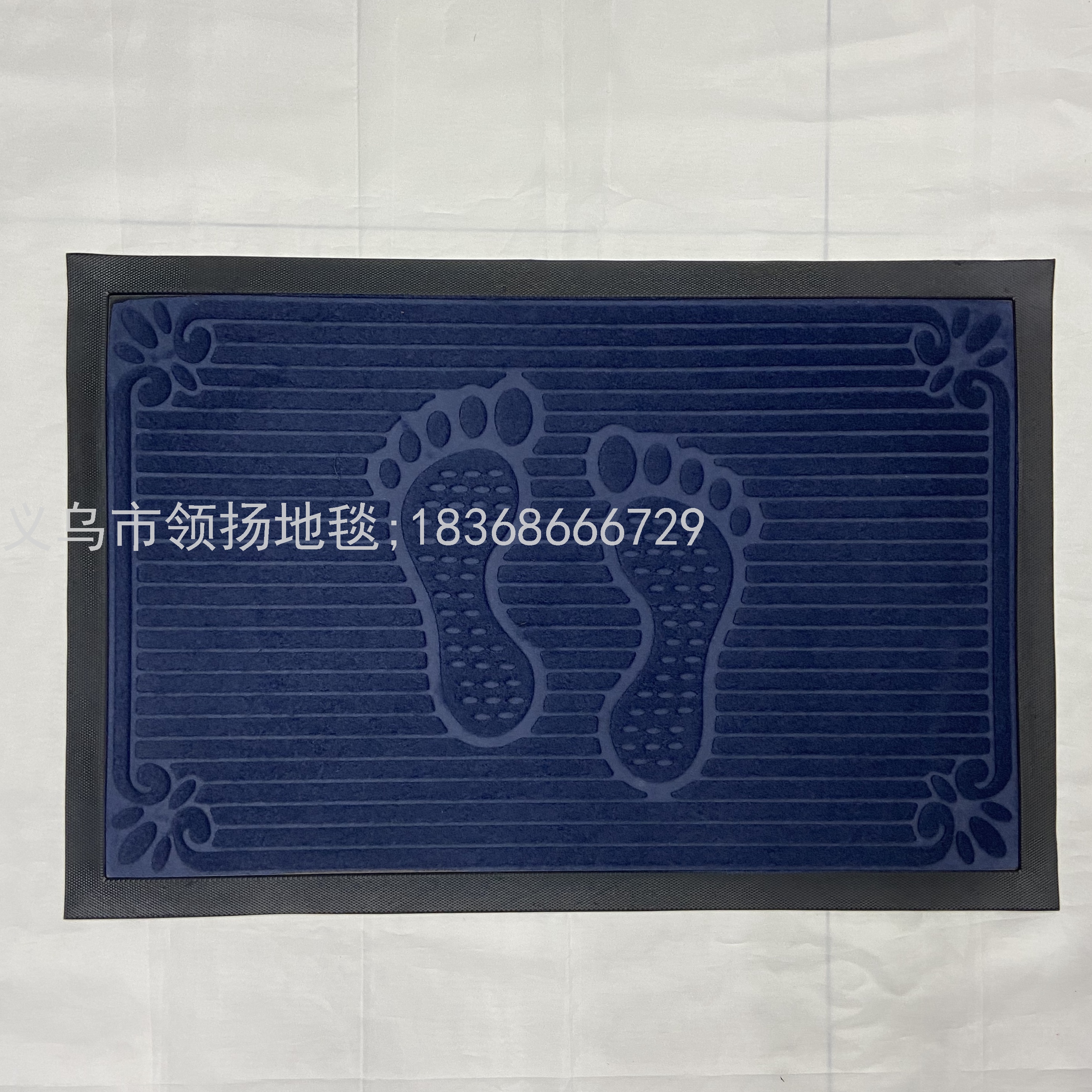 Rubber Brushed Embossed Mat with Side Embossed Floor Mat Door Mat Non-Slip Mat Foreign Trade Mat