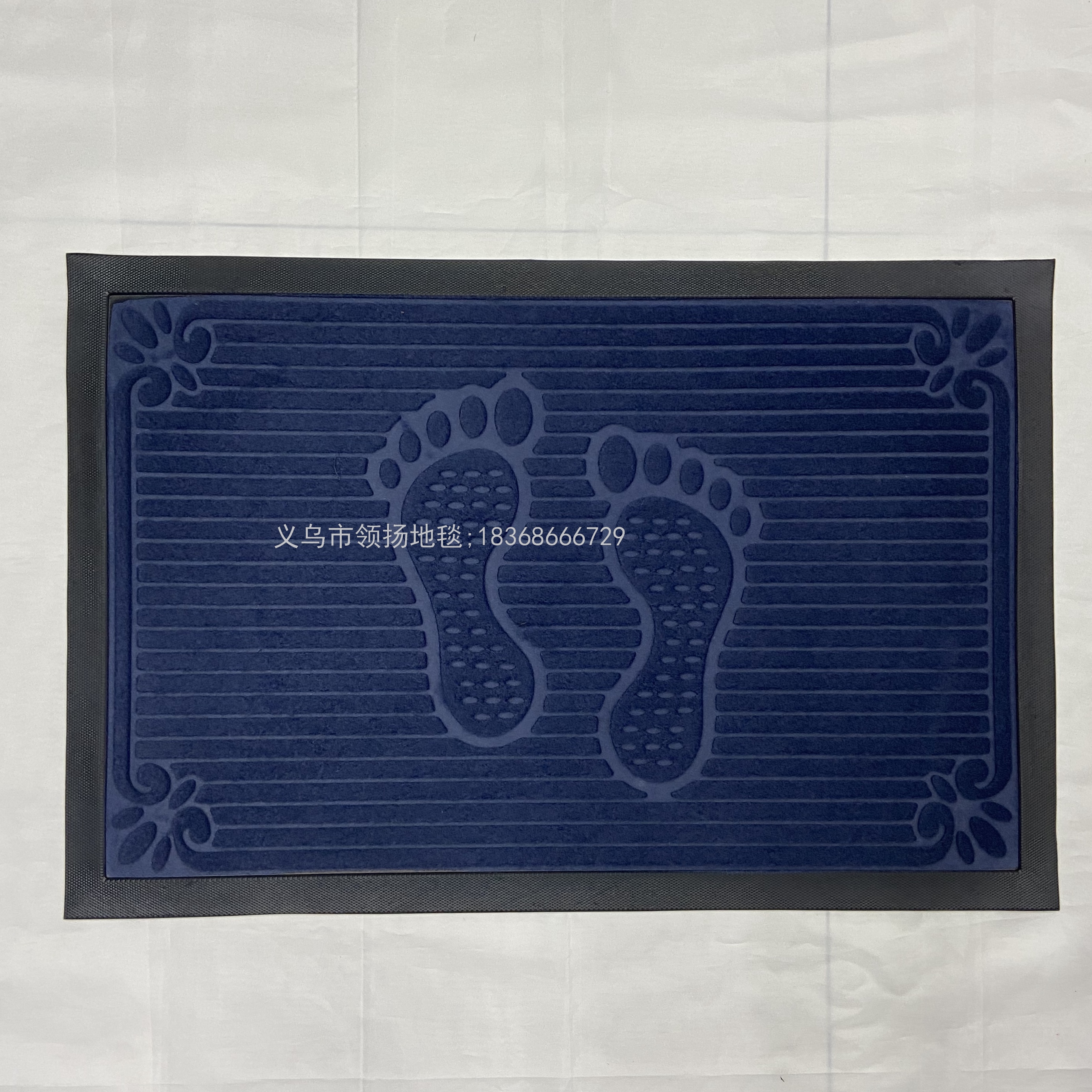 Rubber Brushed Embossed Mat with Side Embossed Floor Mat Door Mat Non-Slip Mat Foreign Trade Mat