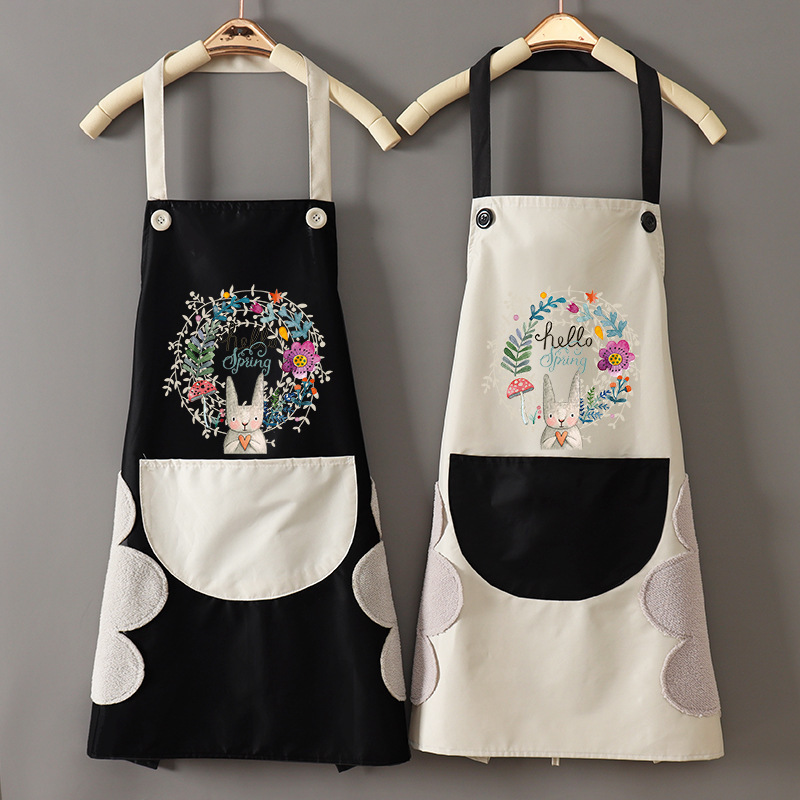 Waterproof Apron Custom Logo Female Household Anti-Fouling Half Chef Apron Smock Advertising Cartoon Apron Erasable Hand